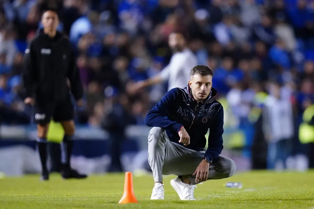 Martín Anselmi en el partido contra Atlético San Luis