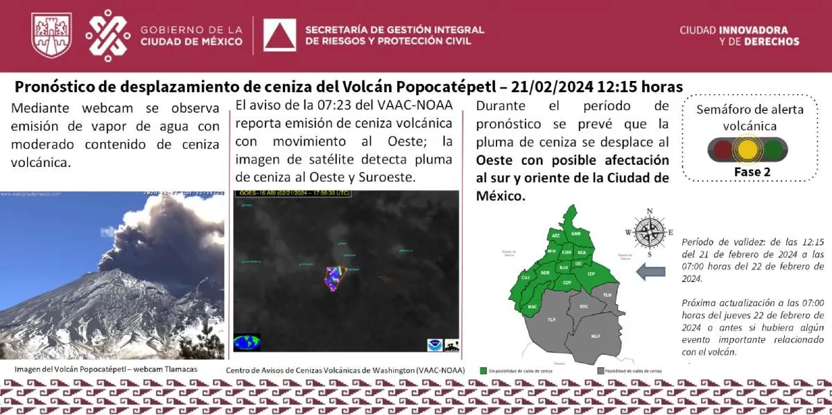 Protección Civil señala a las alcaldías que podrían ser afectadas.