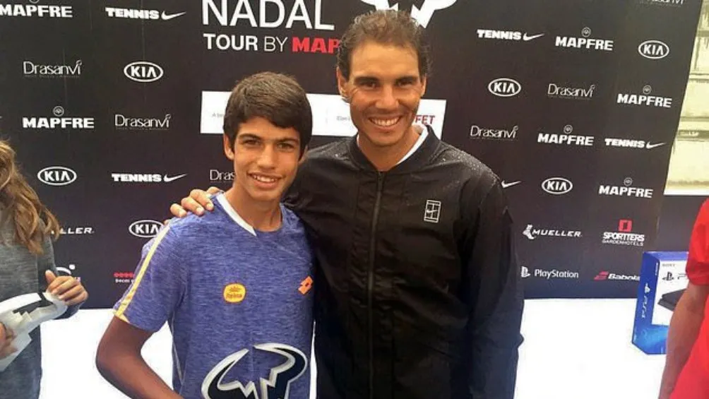 Nadal con Alcaraz cuando aun era un niño