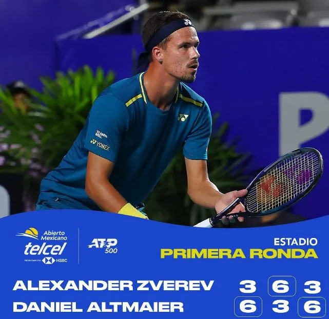 Daniel Altmaier en acción contra Zverev