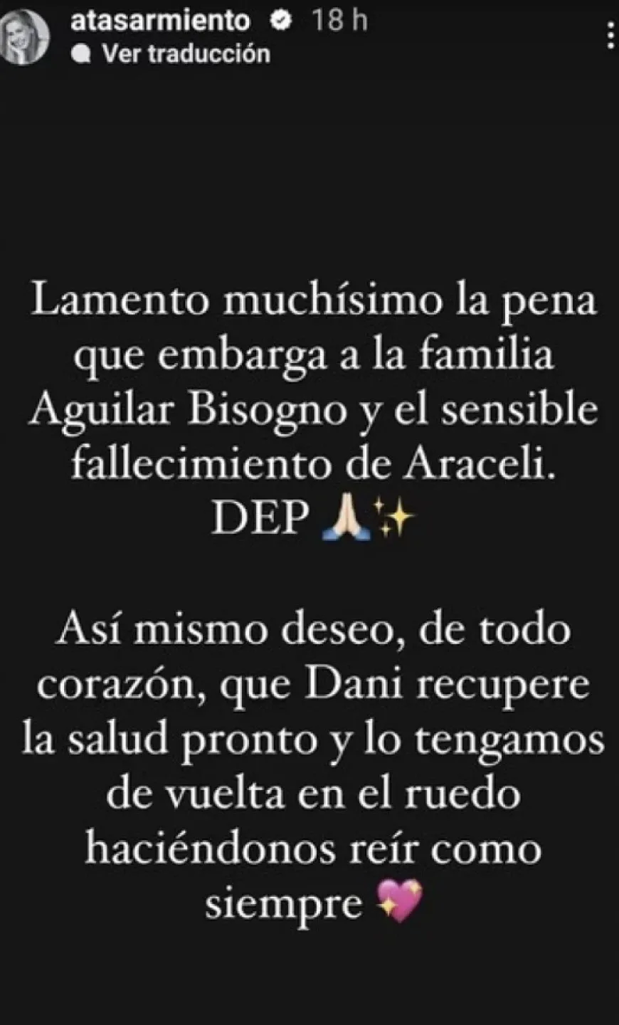 El mensaje de Atala Sarmiento