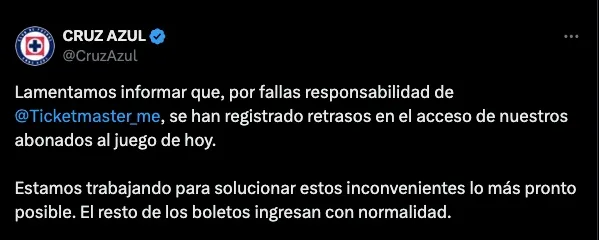 Cruz Azul ya se está al tanto de la situación