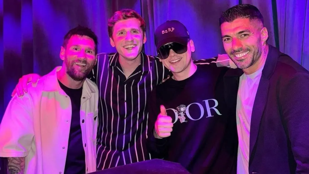 Messi, Suárez y Bizarrap en la fiesta de Antonela