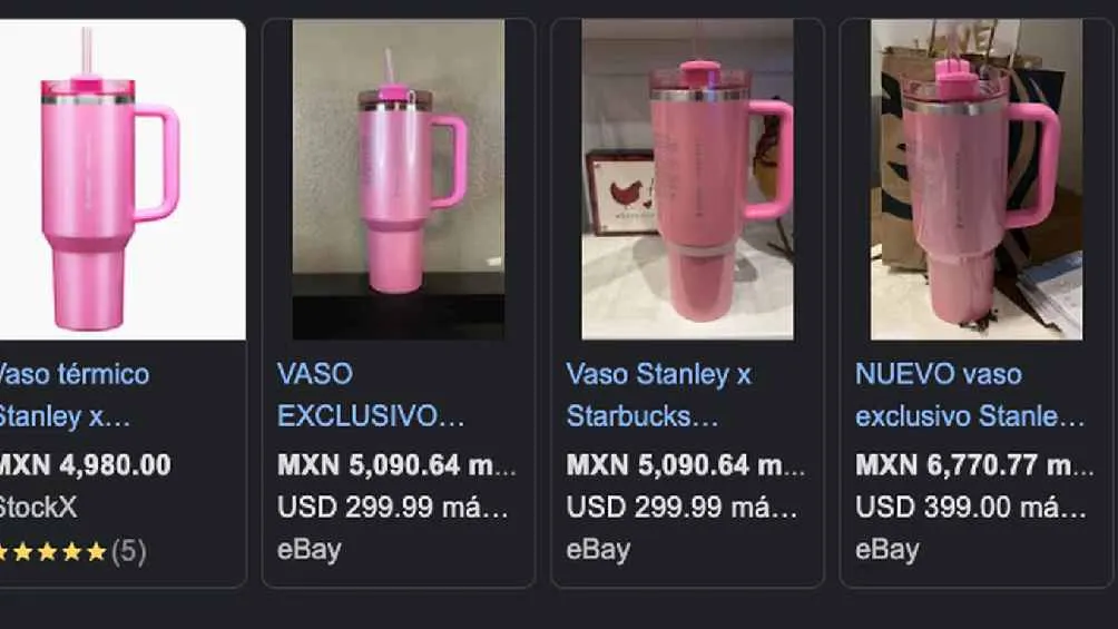 En otros sitios, el vaso rosa alcanza un precio de casi 7 mil pesos.