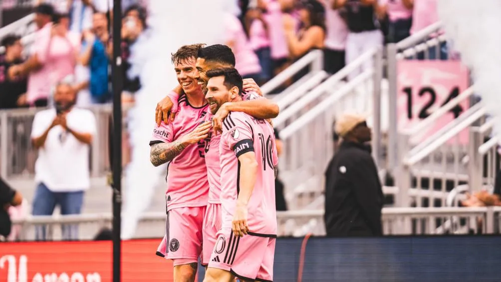 Messi y Suárez en celebración con Inter Miami