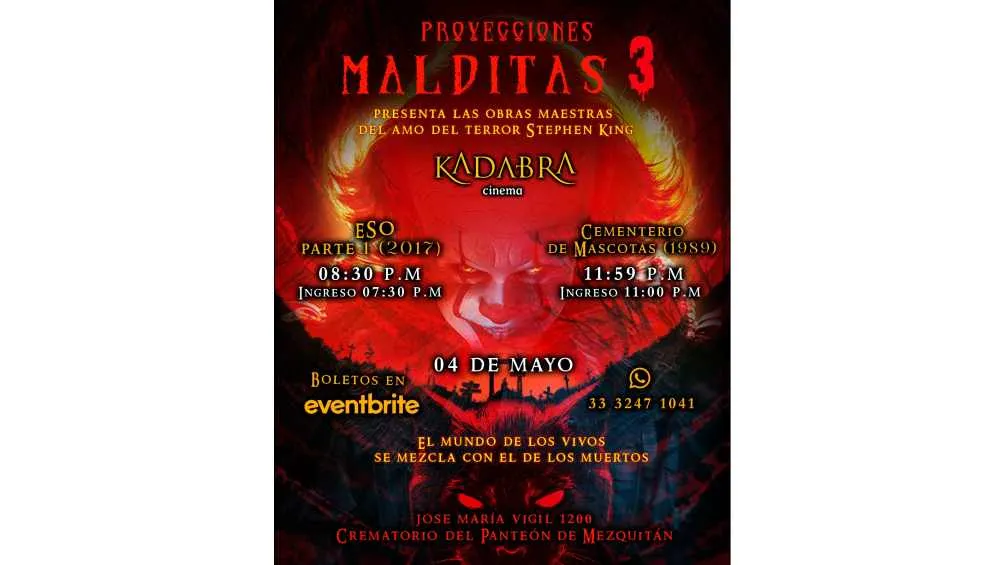 Proyecciones Malditas 3 es el nombre del evento, que se llevará a cabo el próximo 4 de mayo.