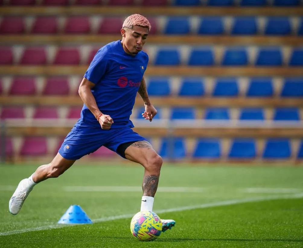 INSTAGRAM: @julian__araujo Araujo en entrenamiento con Barcelona