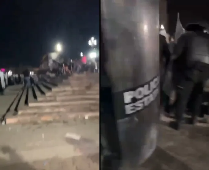 X: @cesarmty En Monterrey la policía detuvo a personas que, dicen, los atacaron.