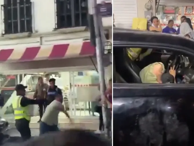 X: @MilenioHidalgo Un conductor quedó mal herido luego de aventar su auto a las protestantes.