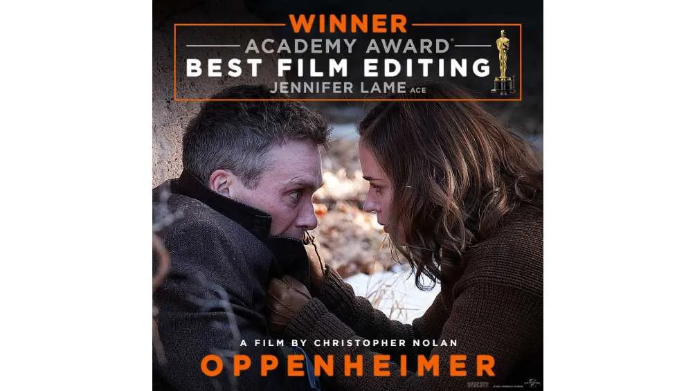 IG: @oppenheimermovie El premio a 'Mejor Edición' fue para la cinta 'Oppenheimer'.