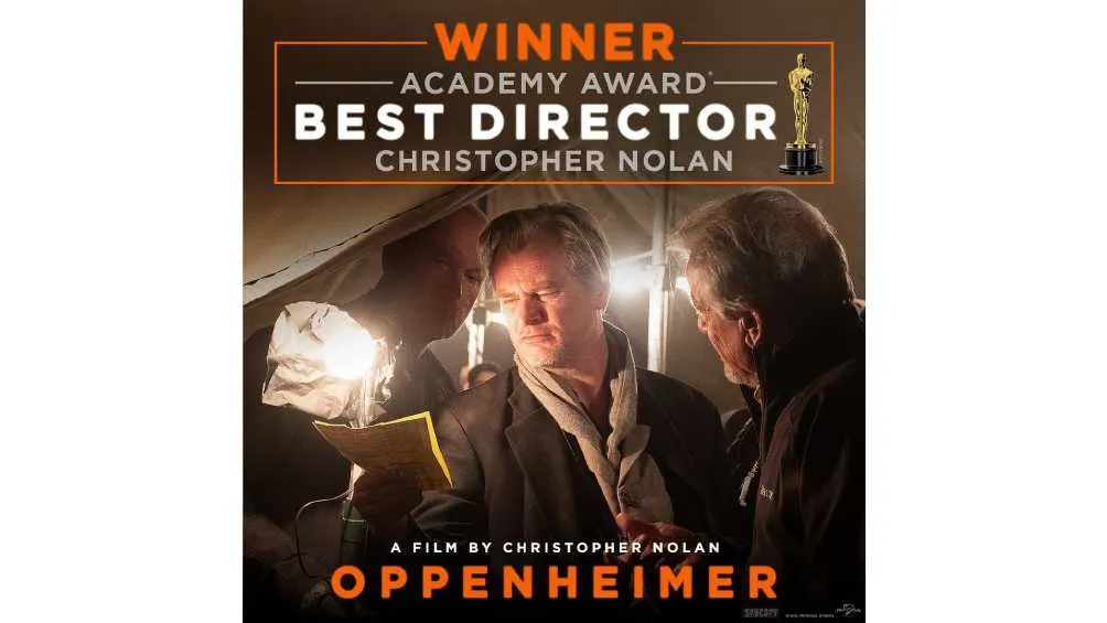 IG: @oppenheimermovie Christopher Nola, también por 'Oppenheimer', se llevó el premio a 'Mejor Dirección'.