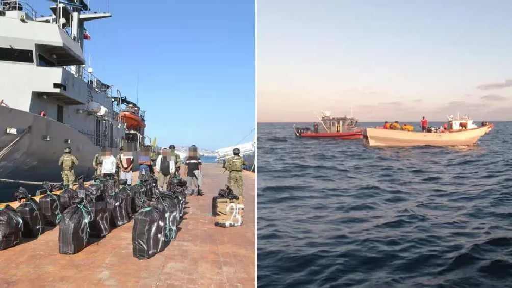 En dos diferentes patrullajes, elementos de la Semar encontraron paquetes con cocaína.