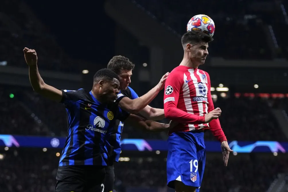 Álvaro Morata en el compromiso ante Inter