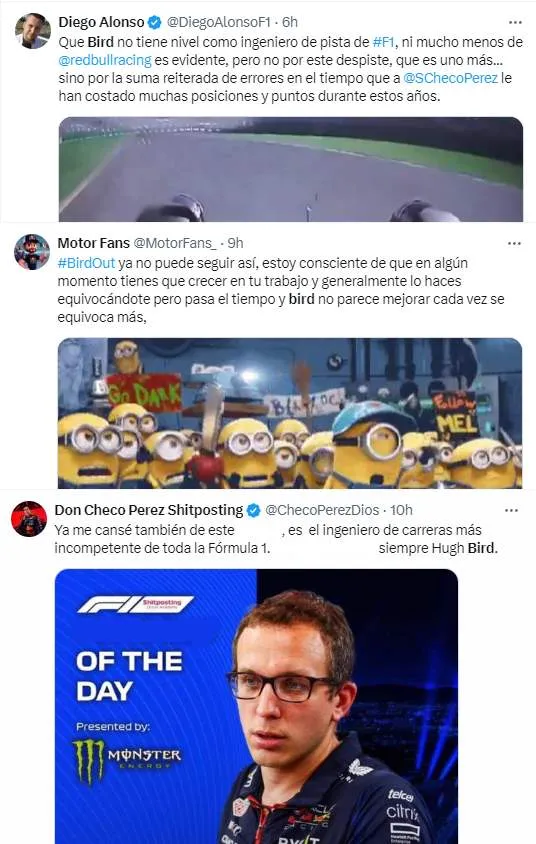 Algunos de los comentarios de la afición contra Bird