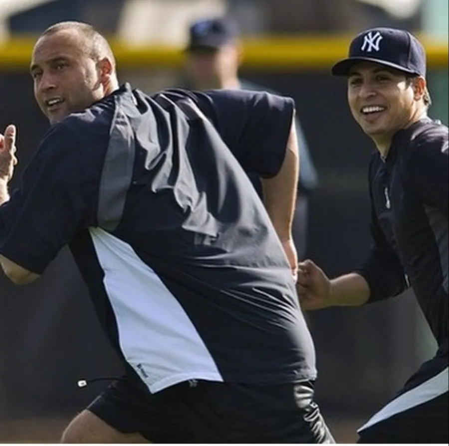 Ramiro Peña con Derek Jeter