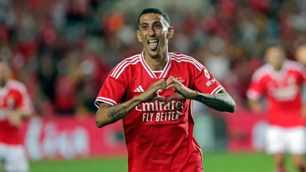 Di Maria celebra un gol con Benfica