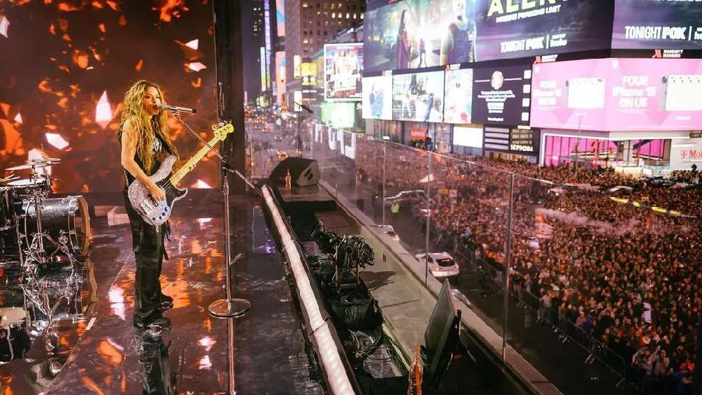 Hace unos días Shakira dio un concierto gratis en el Times Square de Nueva York.