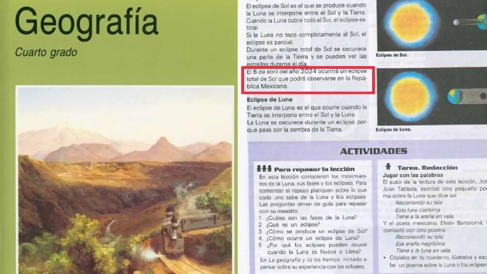 Twitter: @arturiano33 El evento astronómico del próximo lunes también fue mencionado en un libro de la SEP de 1993.