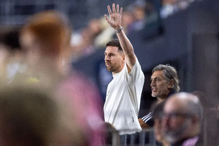 Messi en el encuentro ante Rayados