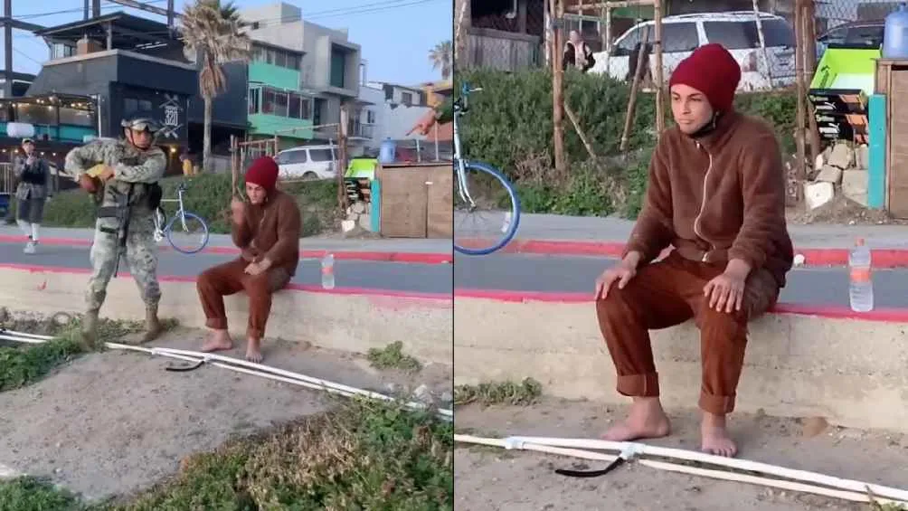 En el video que se hizo viral el hombre tiene un comportamiento extraño y dice que está enfermo.