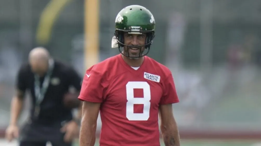 Rodgers durante un entrenamiento