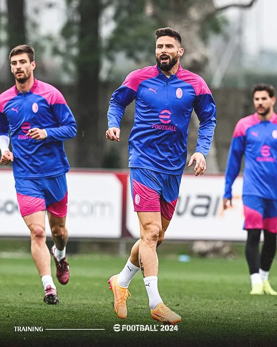Milan en entrenamiento previo al duelo vs Roma