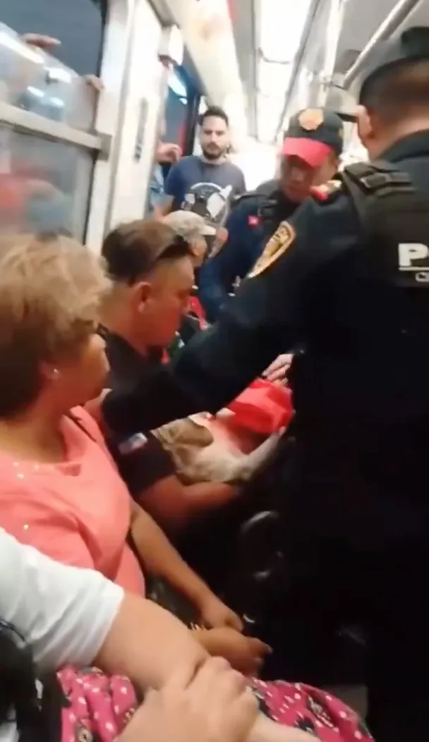 La policía le pidió al hombre que se bajara del vagón junto a su perro.