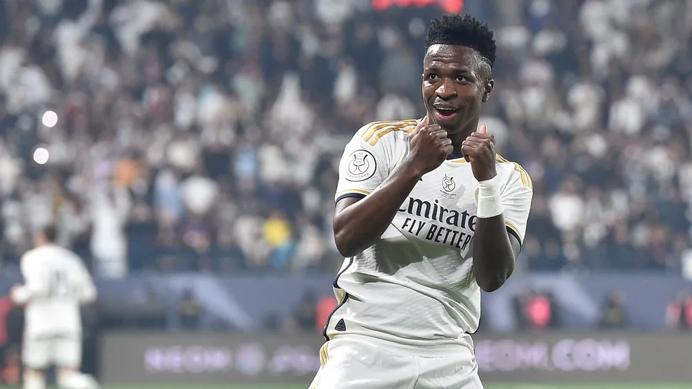 Vinicius festeja un gol