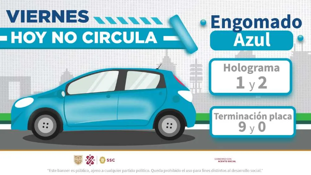 Twitter: @SSC_CDMX Los autos con terminación de placas 9 y 0 no podrán circular hoy.