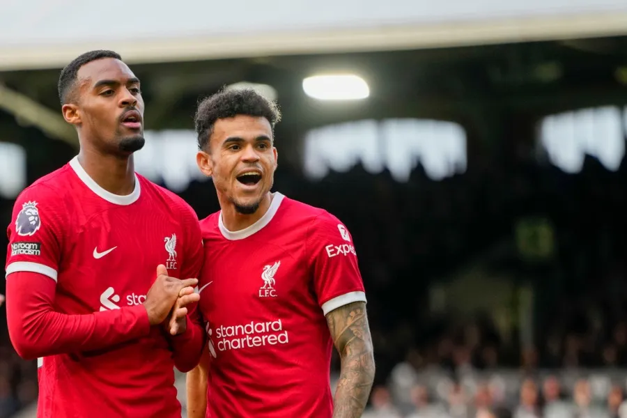 Luis Díaz festejando un gol