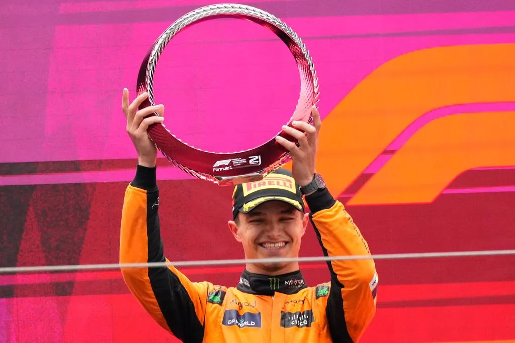 Lando Norris en la premiación