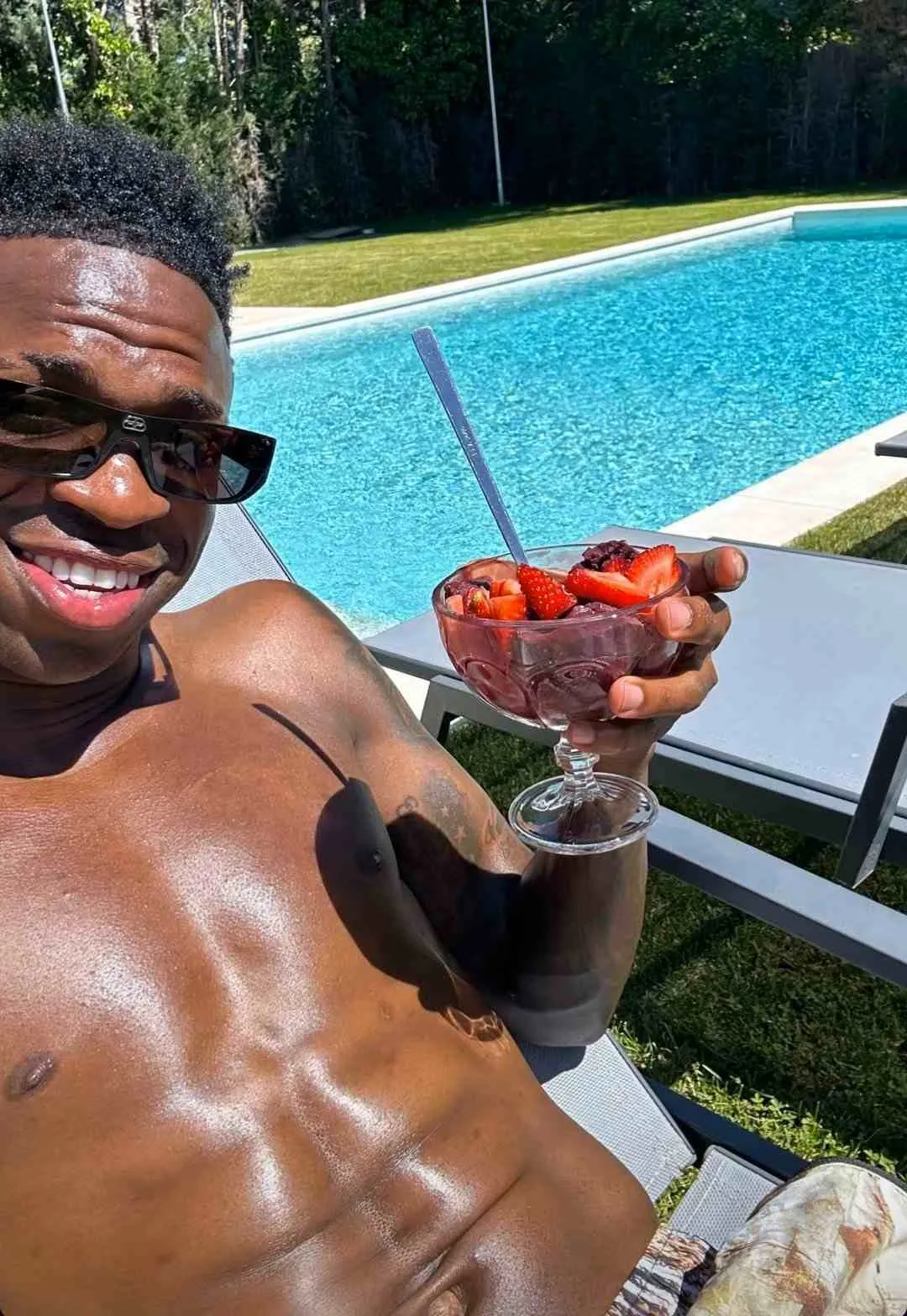 Vinicius Jr durante el festejo