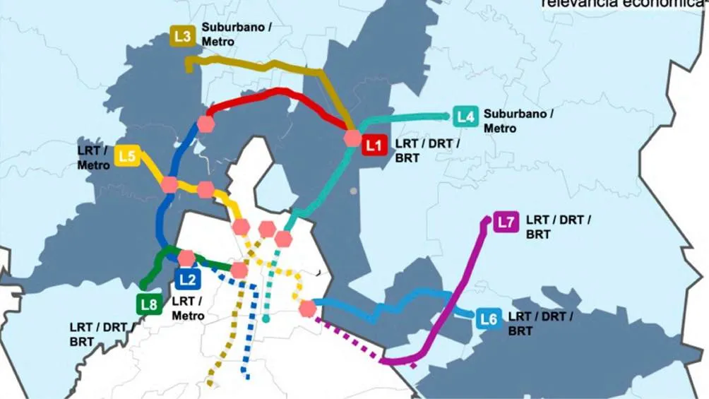Serán 8 las Líneas que se estima tendrá el nuevo Metro del Estado de México.