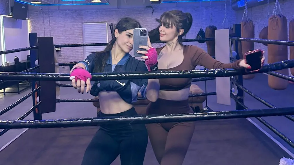 Flores y Ruiz luego del entrenamiento