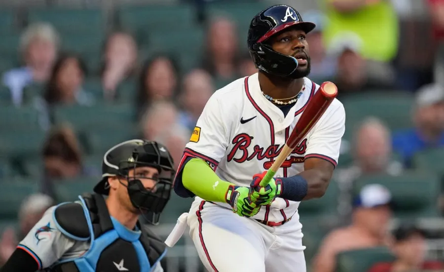 Marcell Ozuna tras conectar immparable