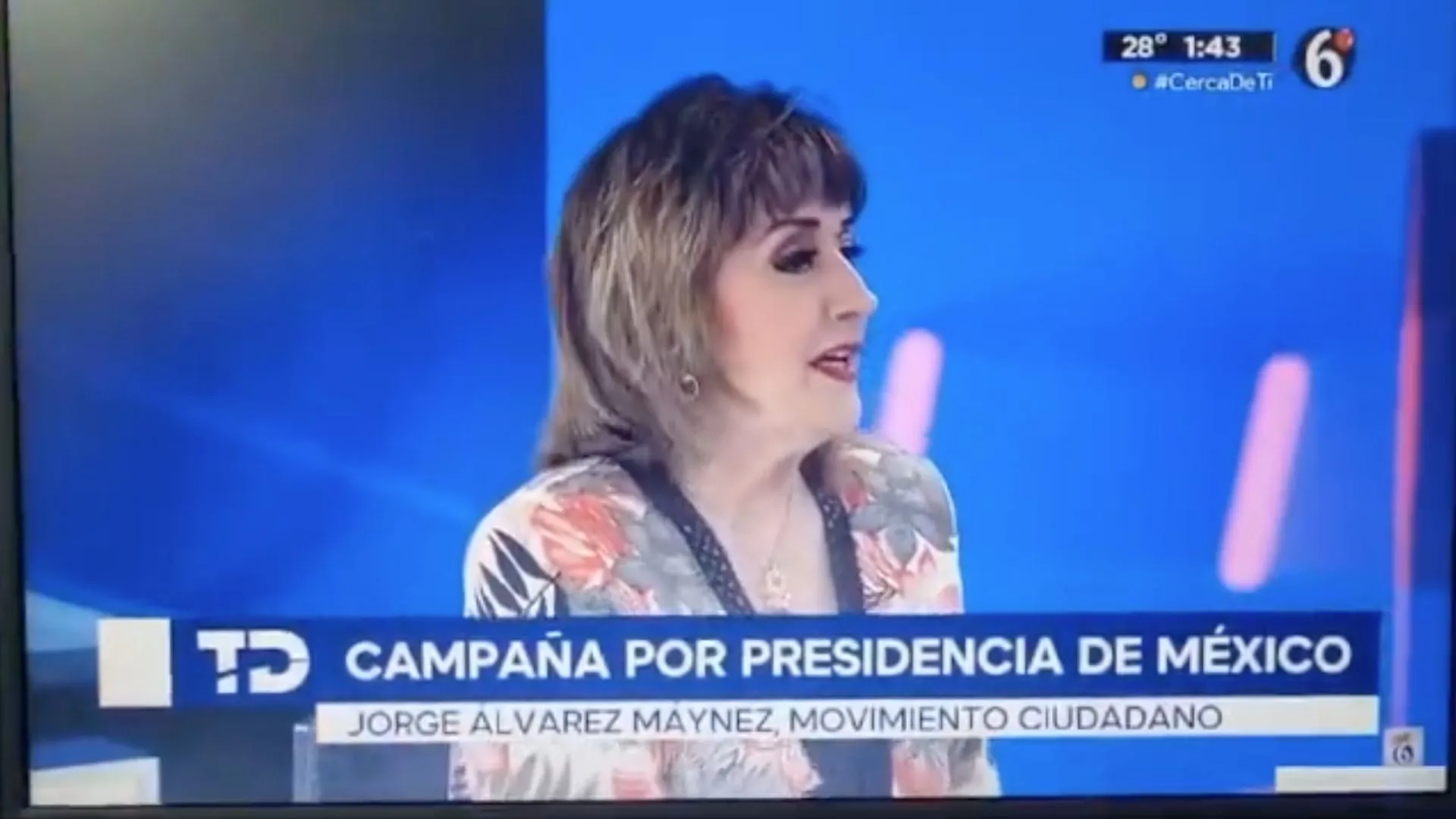 Captura de Pantalla X: @jrisco La conductora María Julia Lafuente fue quien puso a bailar a Máynez.