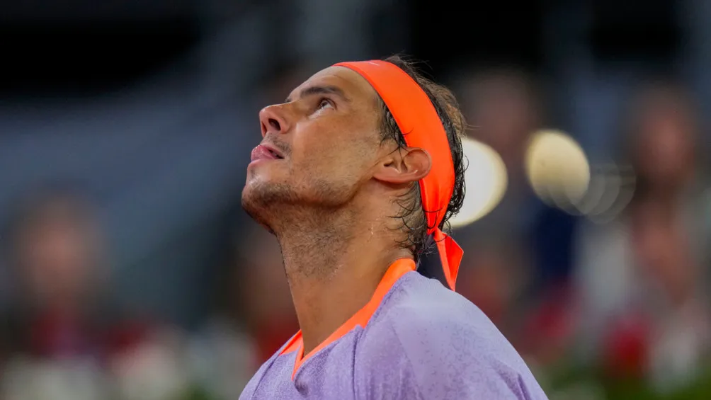 Nadal sufriendo durante el juego