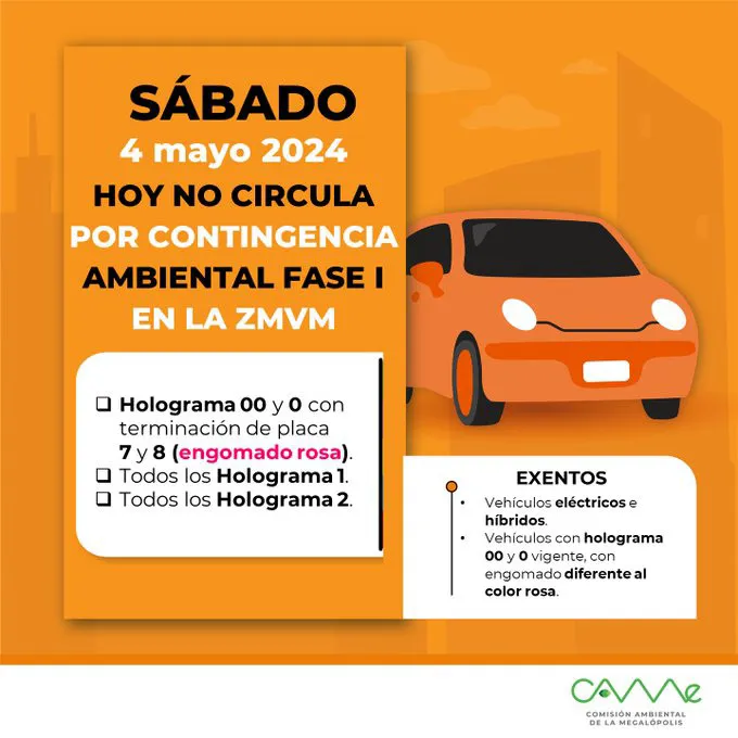 Checa que autos no circulan este sábado 4 de mayo.