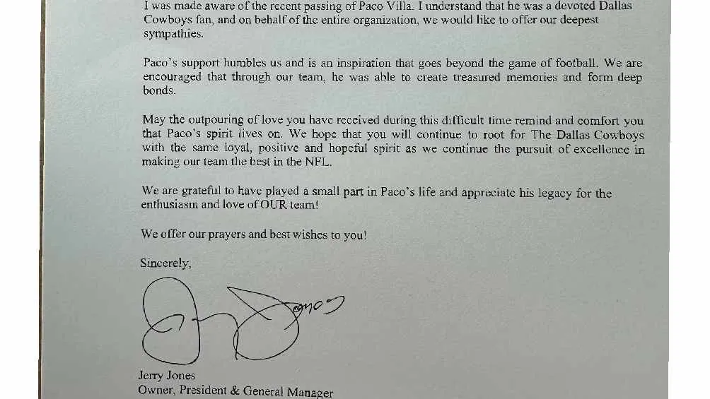 Mandaron una emotiva carta