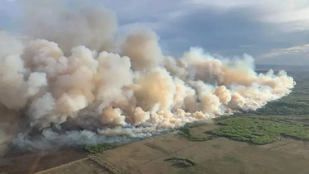 Miles de civiles están siendo evacuados debido a los voraces incendios forestales en Canadá. Foto AFP