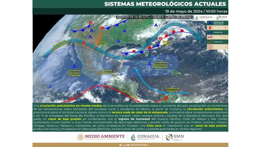 Se esperan altas temperaturas y caídas de precipitaciones en todo el país.