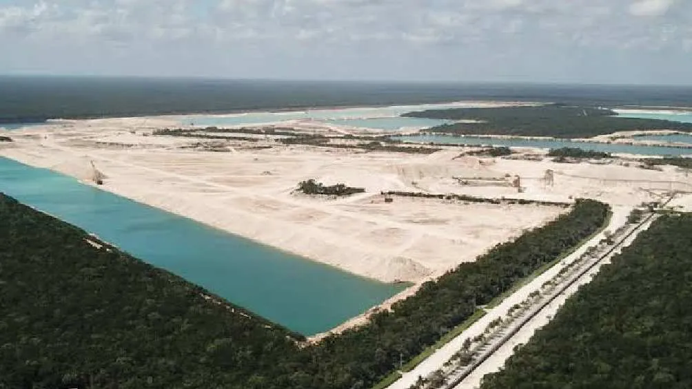 En los terrenos de Calica hay un banco de grava y arena, propiedad de Vulcan Materials.