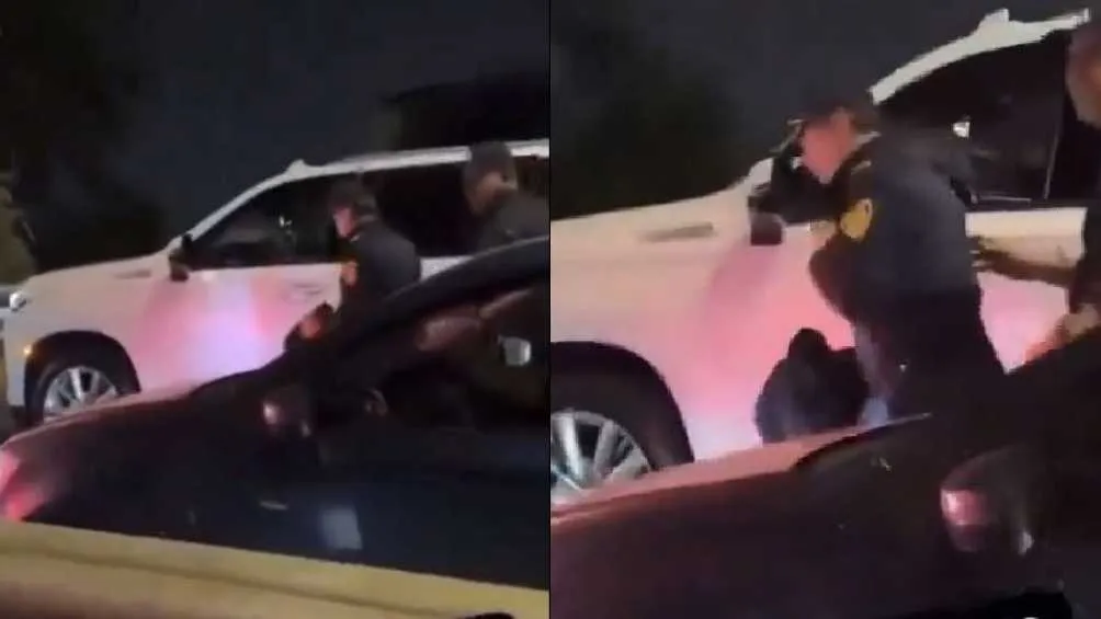 El cantante tuvo que dejar la camioneta en la que iba porque había tráfico.