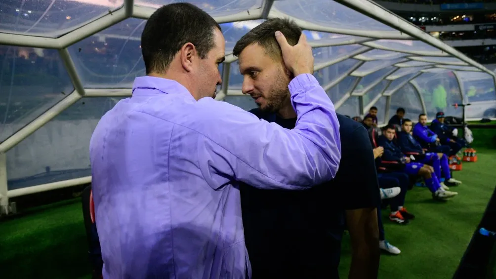 Jardine y Martín Anselmi en el previo del partido