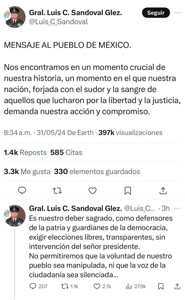 X: @Luis_C_Sandoval Esta es la cuenta falsa que encontraron en X, antes Twitter.