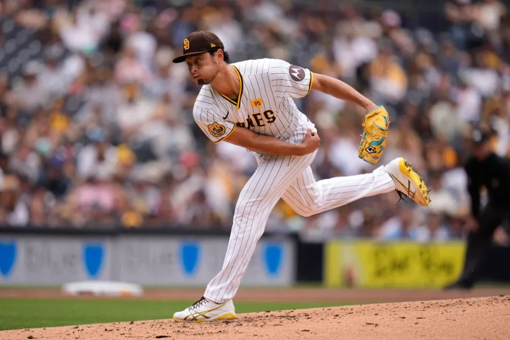 Yu Darvish en partido contra los Marlins de Miami