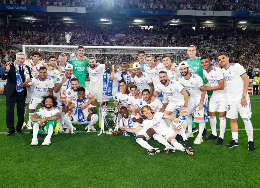 REAL MADRID Real Madrid en festejo tras la obtención de la 14 en 2022