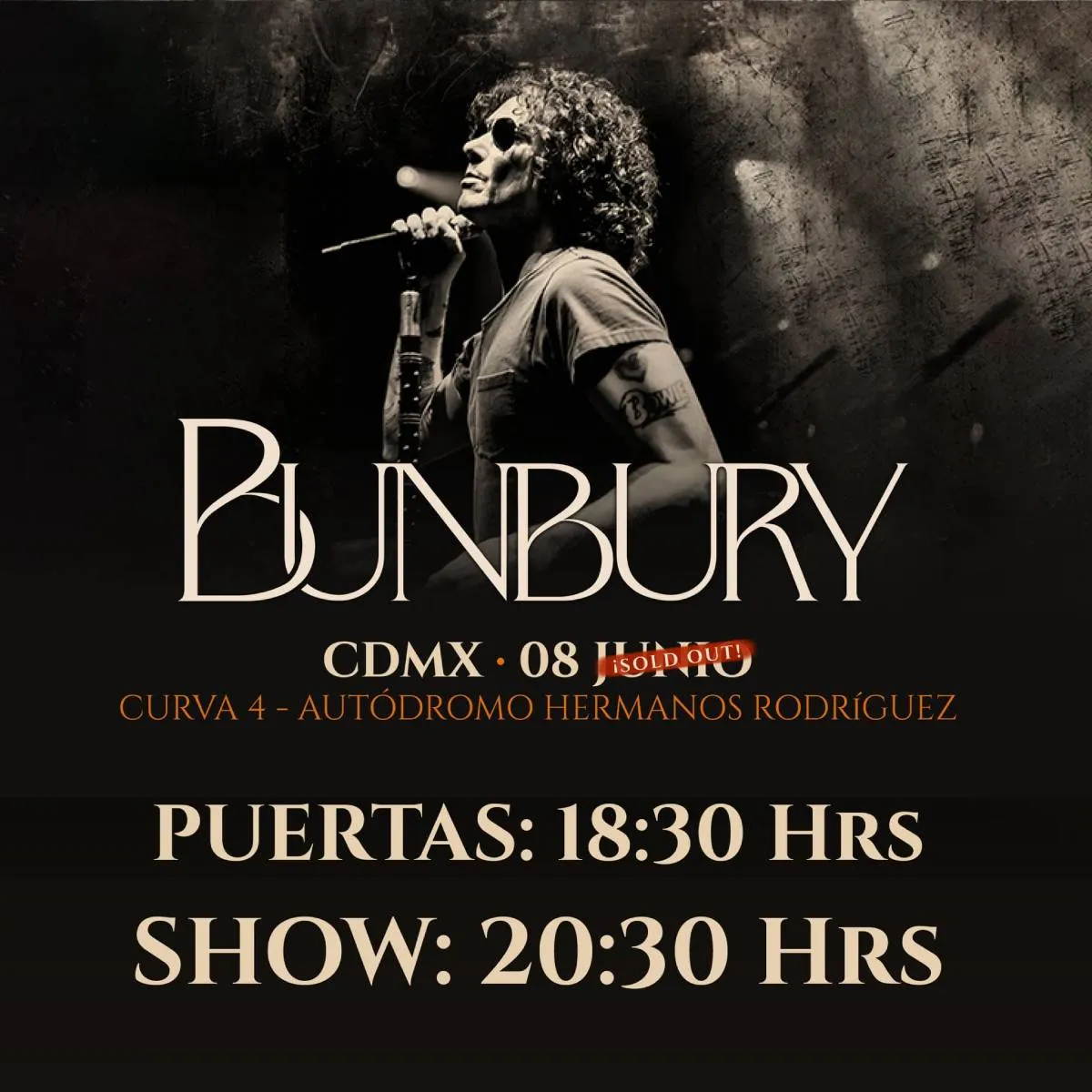 FB: @bunburyoficial Se espera un concierto de poco más de dos horas.