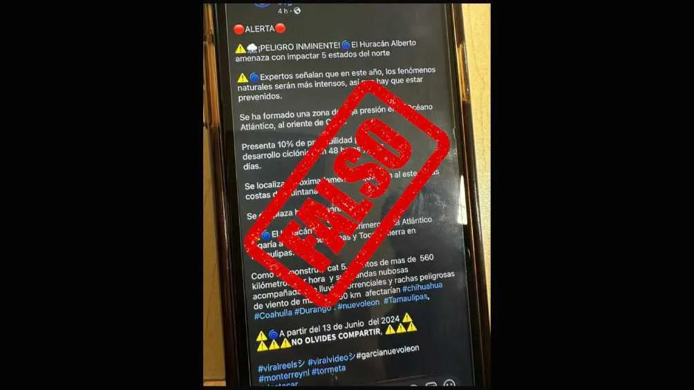 Conagua calificó de falso lo que circula en redes sociales.