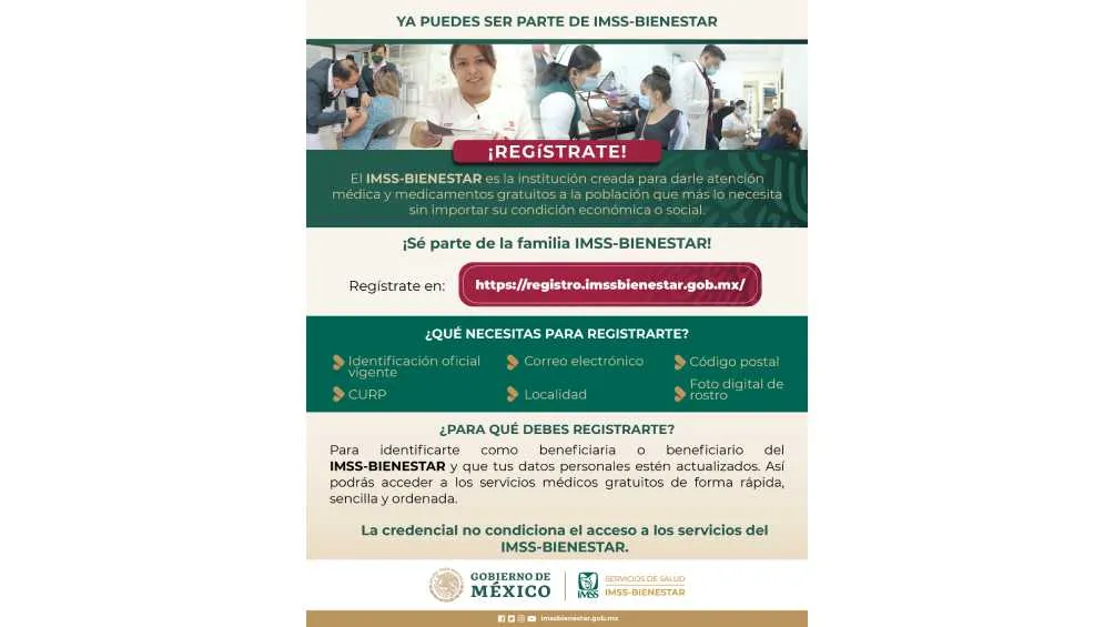 Twitter: @IMSS_BIENESTAR A través de redes sociales se lanzó la convocatoria para obtener la credencial.